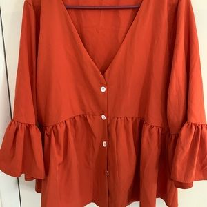 Beautiful Orange Top flowy and flirty